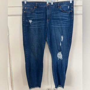 Arula Feathered Skinny Jeans